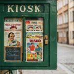 witryna vintage w stylu PRL po remoncie